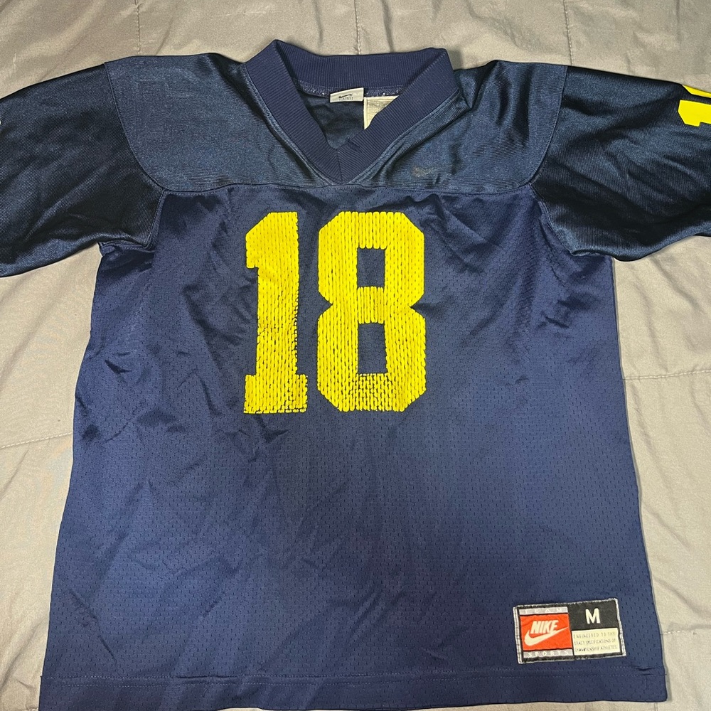 Vintage‎ 90s Nike Michigan Wolverines Football #18 Youth M